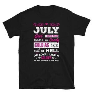 Funny July Girl Zodiac Cancer Cute Birthday Graphic T-Shirt